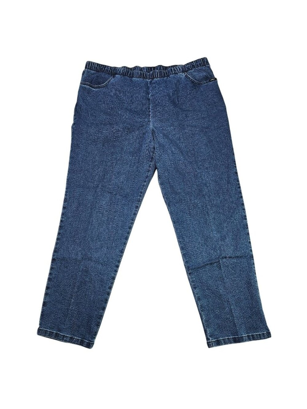 Chic NWT Elastic Waist Pull-On Jeans Straight Leg High-Rise Womens Size 22W Blue